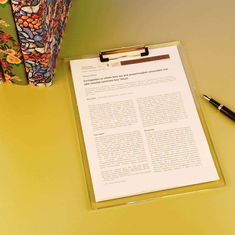 EXPUTRAN Clear Acrylic Clipboard with Gold Clip, Set 2-Pieces, Fits 9x12 inch - Letter Size Standard, Office, School and Home Supply - Image 3